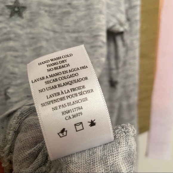 Rails Sami Heather Gray Rivet Stars Long Sleeve Tee Shirt Women’s Small Linen - Picture 7 of 8